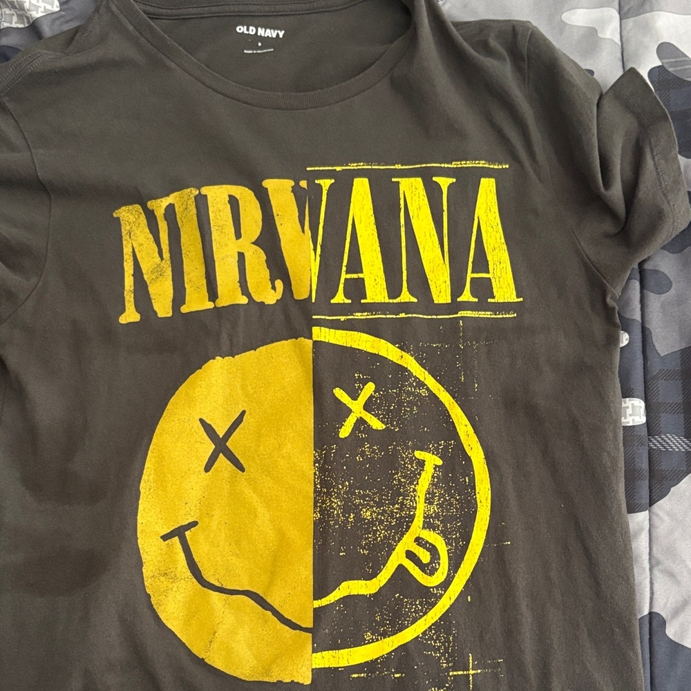 Old Navy Kids Nirvana Graphic Tee - Black and Yellow